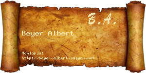 Beyer Albert névjegykártya