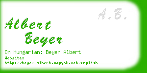 albert beyer business card